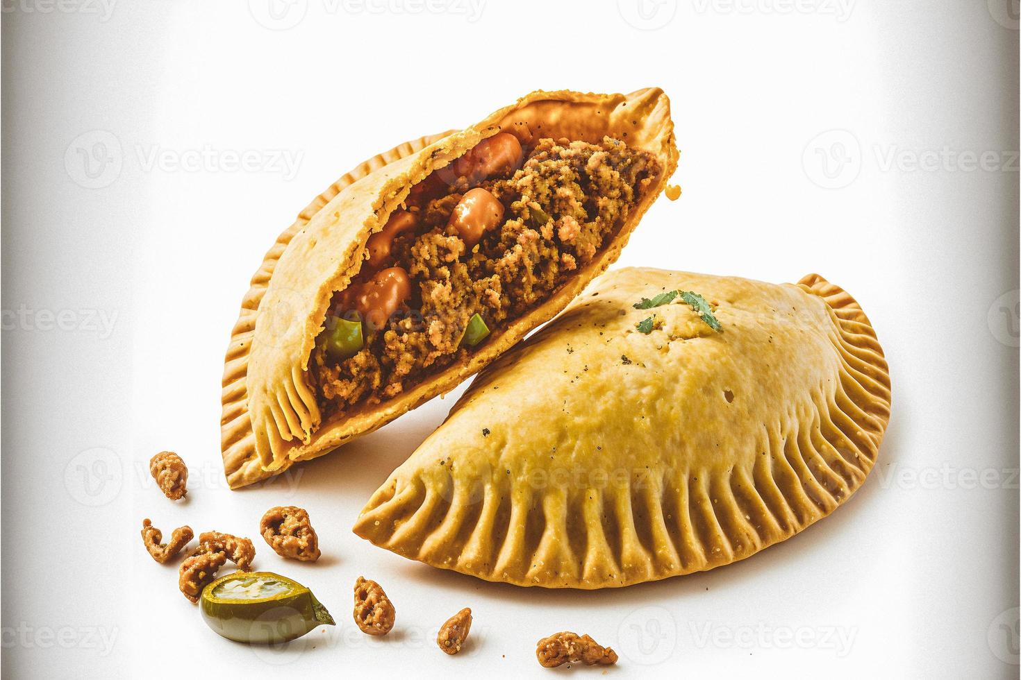 Bring a touch of sophistication to your food-related projects with our Empanadas on a white background. Showcase the rich flavors and diversity of Latin American cuisine photo