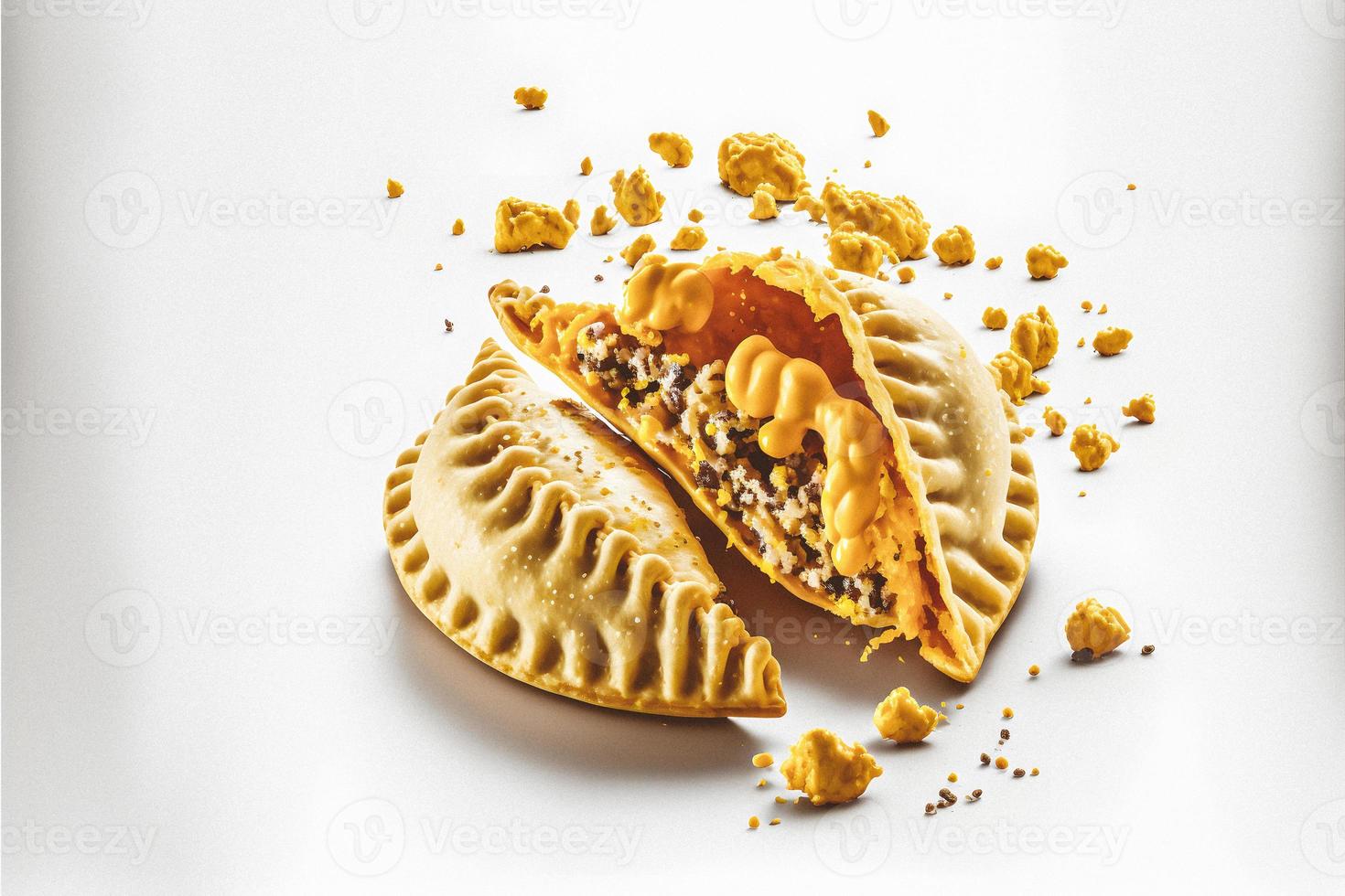 Bring a touch of sophistication to your food-related projects with our Empanadas on a white background. Showcase the rich flavors and diversity of Latin American cuisine photo