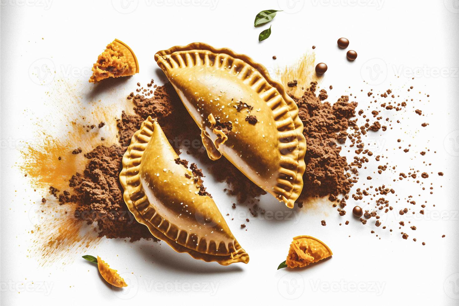 Bring a touch of sophistication to your food-related projects with our Empanadas on a white background. Showcase the rich flavors and diversity of Latin American cuisine photo
