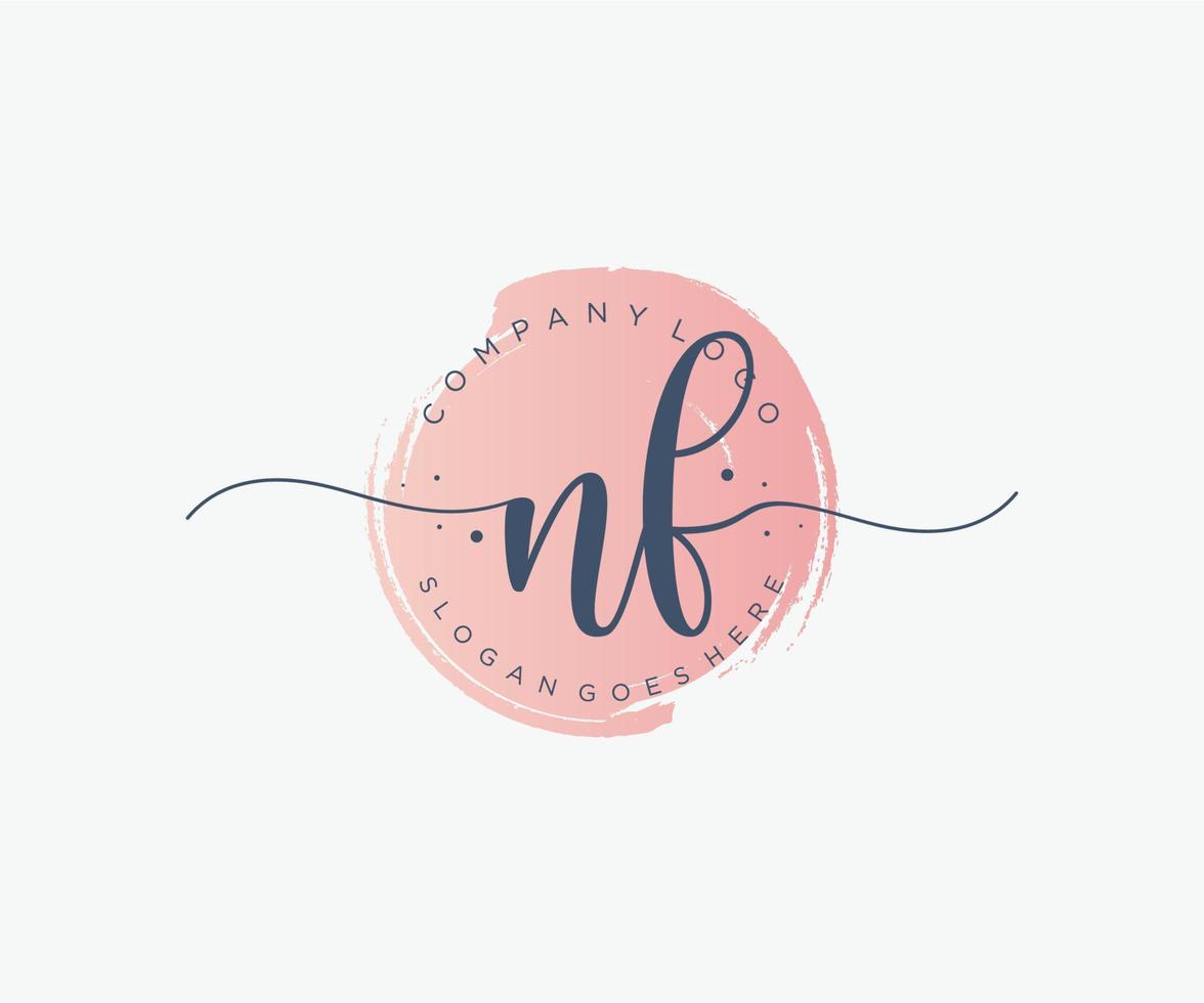 Initial NF feminine logo. Usable for Nature, Salon, Spa, Cosmetic and Beauty Logos. Flat Vector Logo Design Template Element.