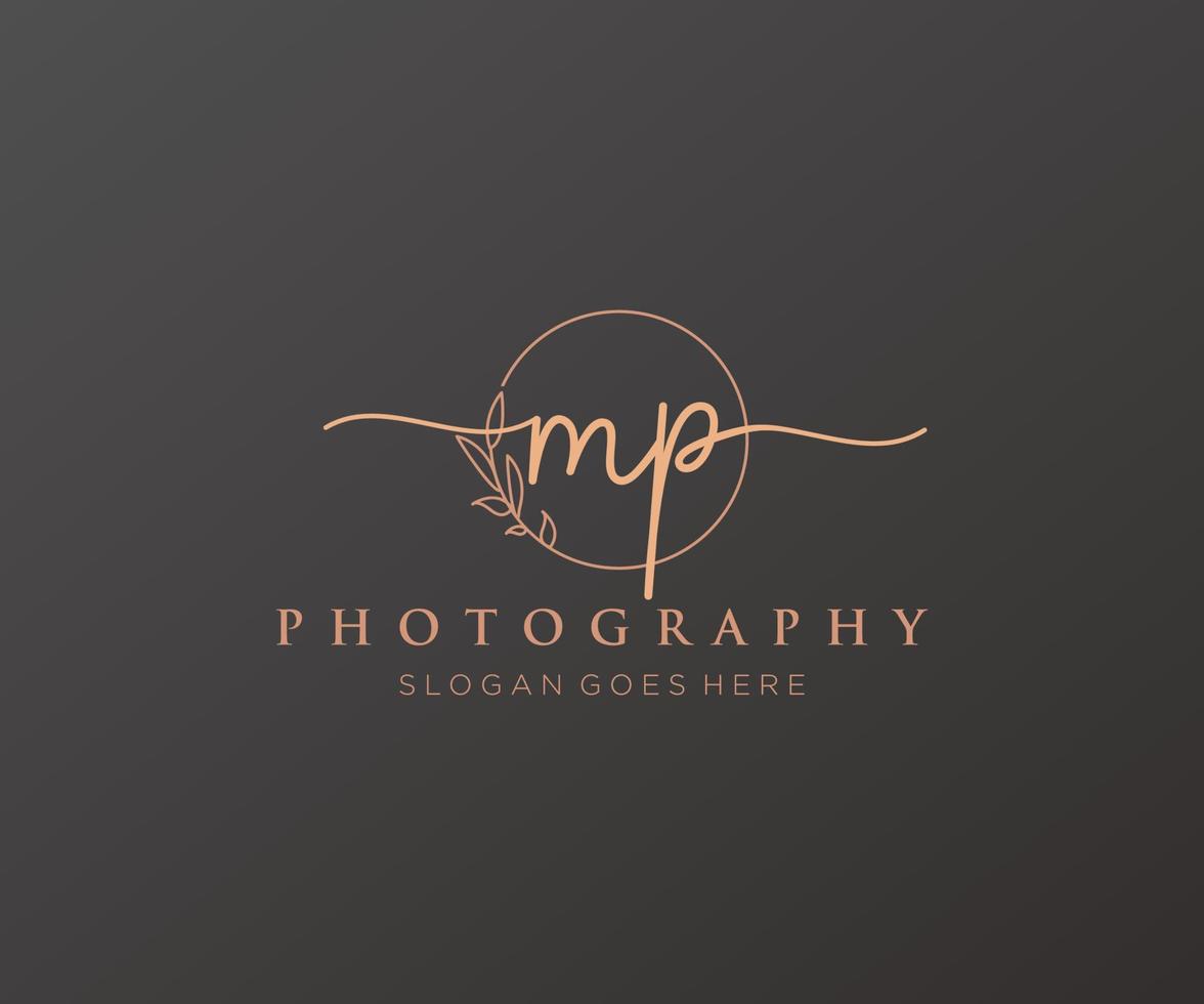 Initial MP feminine logo. Usable for Nature, Salon, Spa, Cosmetic and Beauty Logos. Flat Vector Logo Design Template Element.