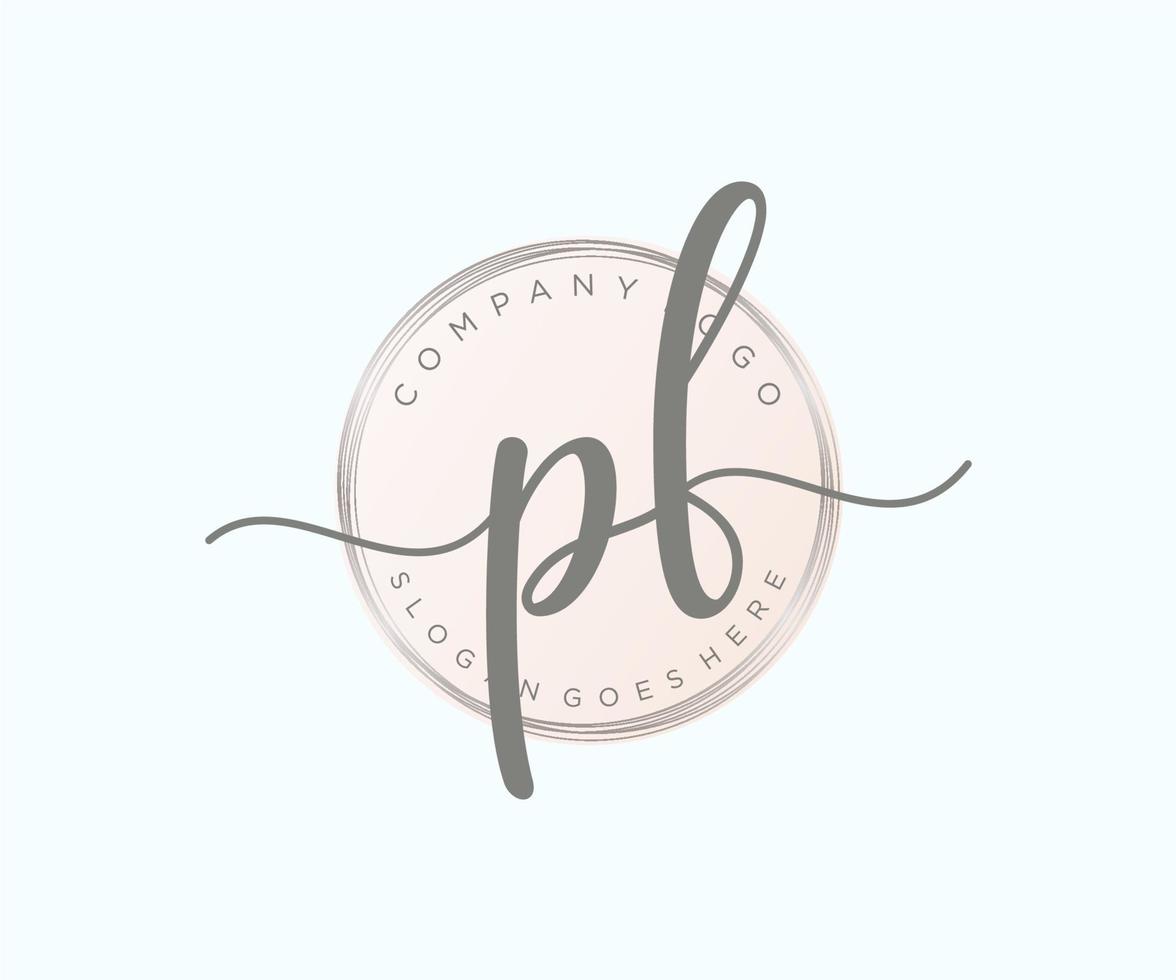 Initial PF feminine logo. Usable for Nature, Salon, Spa, Cosmetic and Beauty Logos. Flat Vector Logo Design Template Element.