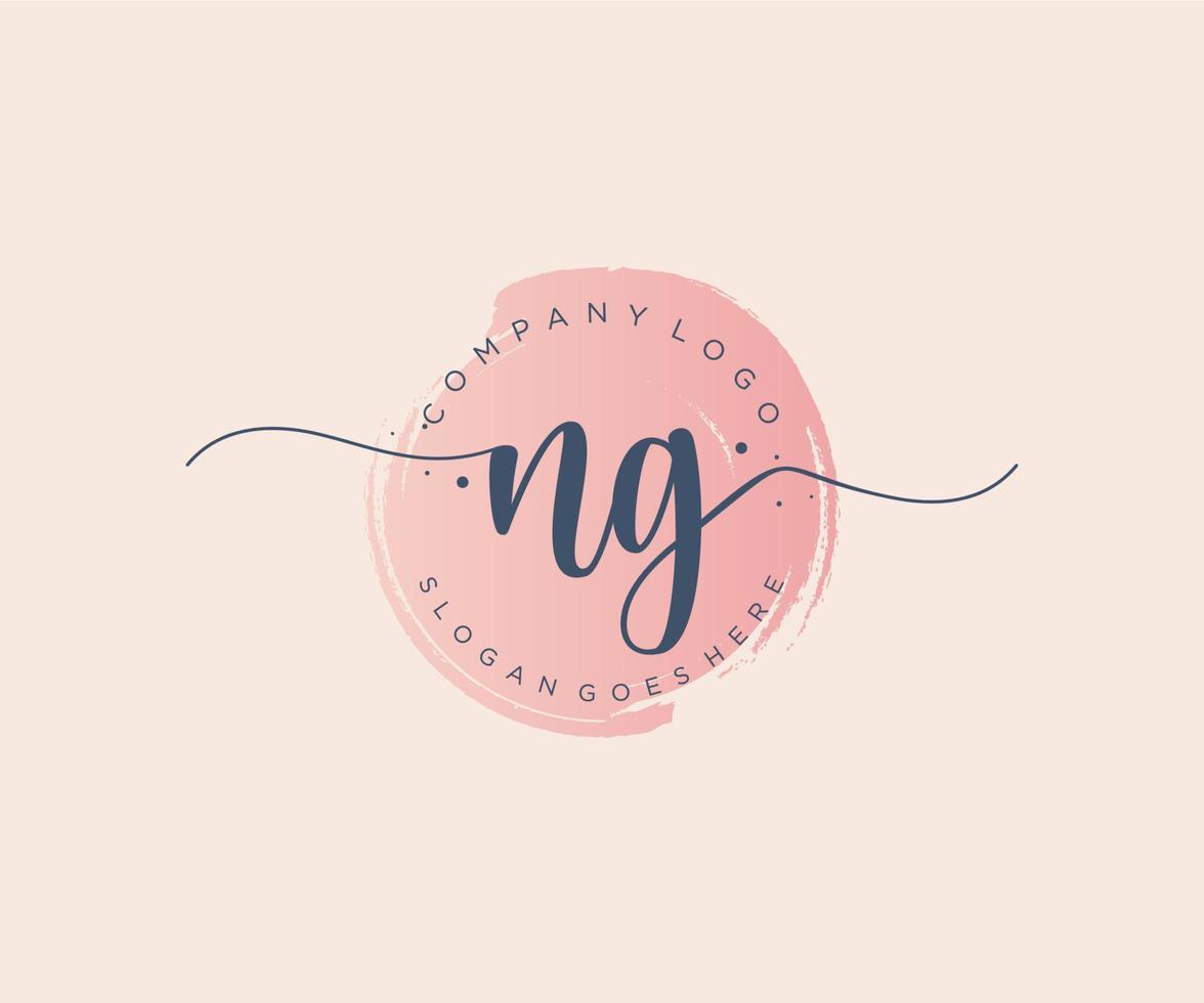 Initial NG feminine logo. Usable for Nature, Salon, Spa, Cosmetic and Beauty Logos. Flat Vector Logo Design Template Element.