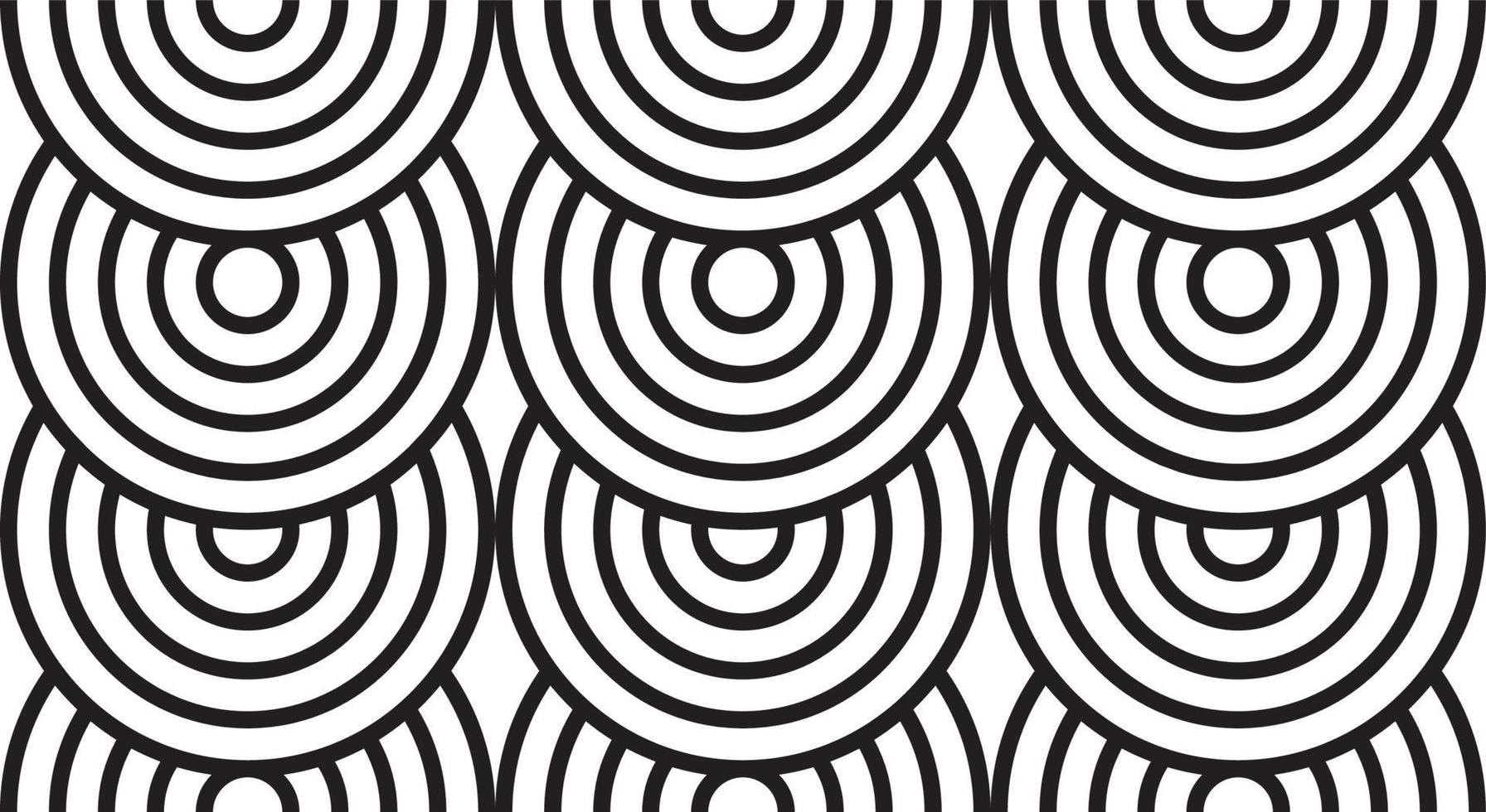 Seamless pattern with circle shape, black and white colour, modern design stripes background. Vector illustration.