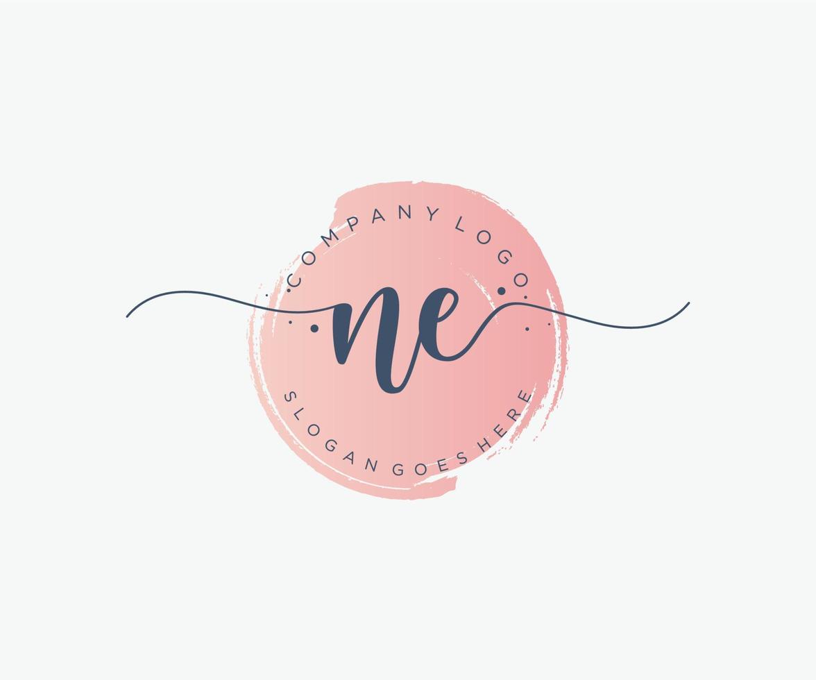 Initial NE feminine logo. Usable for Nature, Salon, Spa, Cosmetic and Beauty Logos. Flat Vector Logo Design Template Element.