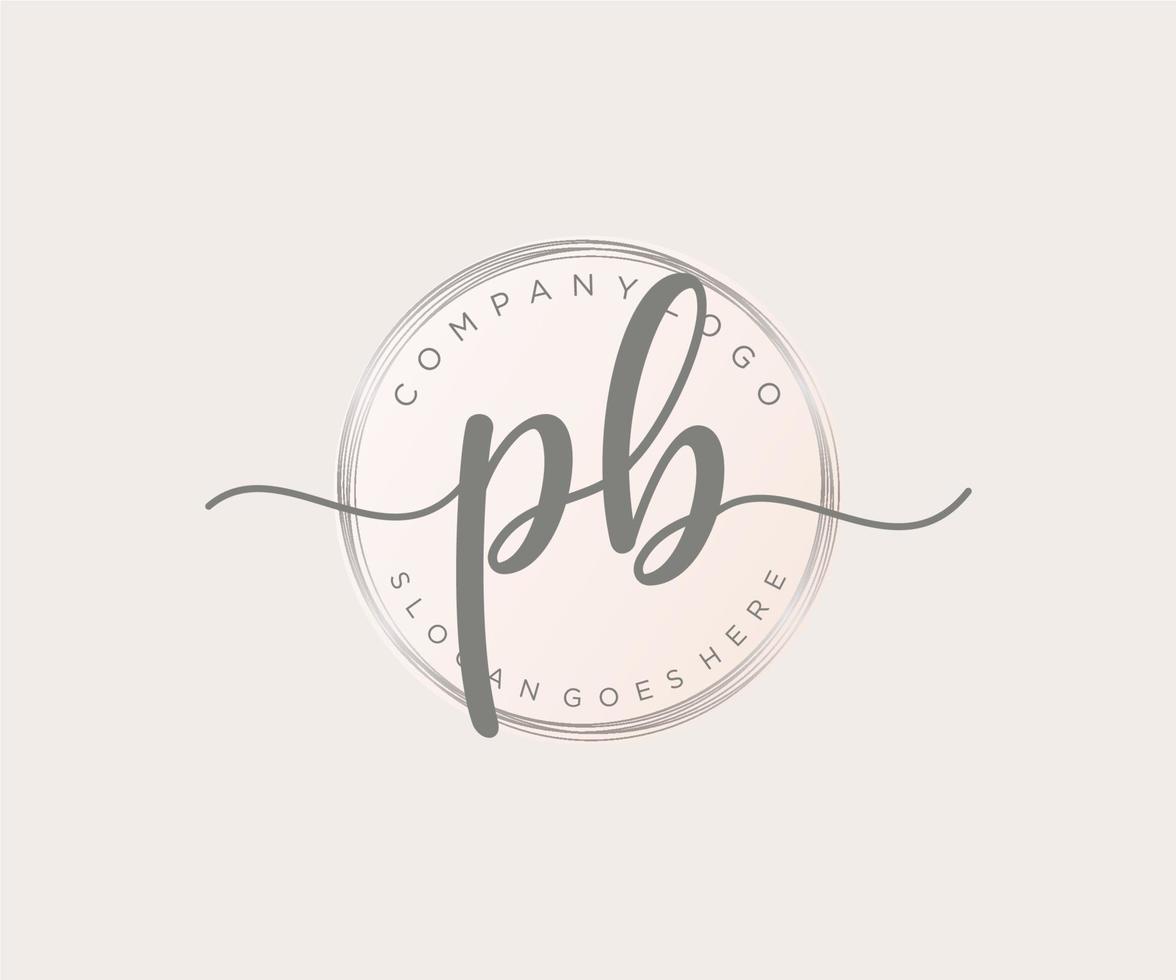 Initial PB feminine logo. Usable for Nature, Salon, Spa, Cosmetic and Beauty Logos. Flat Vector Logo Design Template Element.