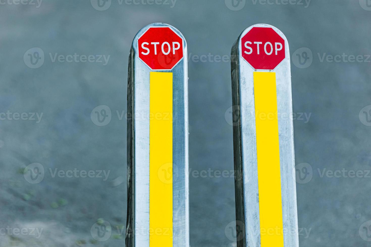 stop signs on the road. restriction sign photo