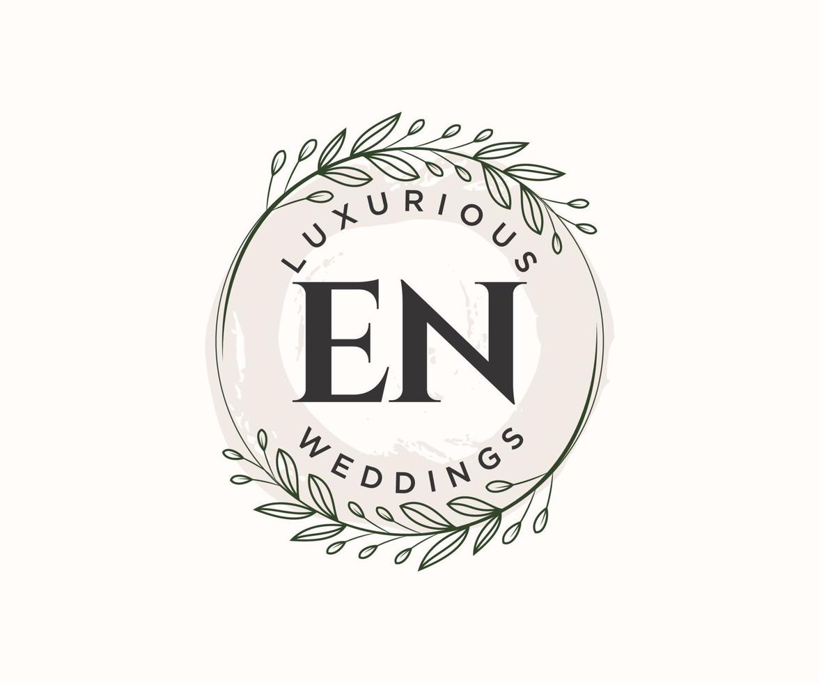 plantilla de logotipos de monograma de boda con letras iniciales, plantillas florales y minimalistas modernas dibujadas a mano para tarjetas de invitación, guardar la fecha, identidad elegante. vector