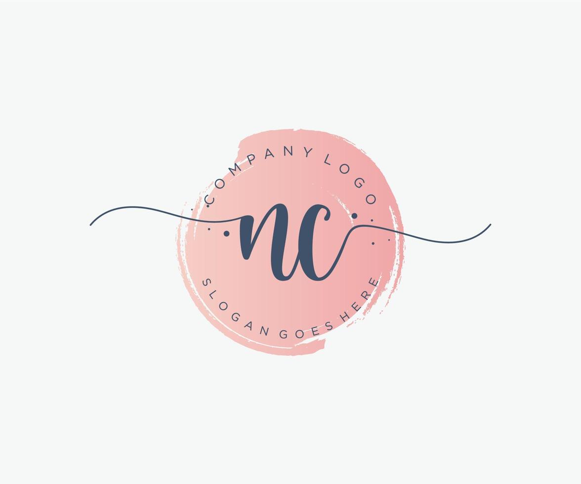 Initial NC feminine logo. Usable for Nature, Salon, Spa, Cosmetic and Beauty Logos. Flat Vector Logo Design Template Element.