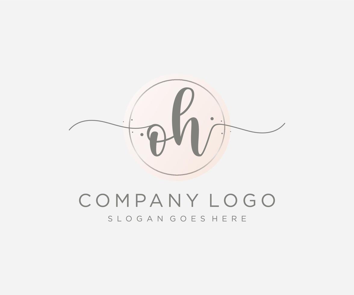 logotipo inicial oh femenino. utilizable para logotipos de naturaleza, salón, spa, cosmética y belleza. elemento de plantilla de diseño de logotipo de vector plano.