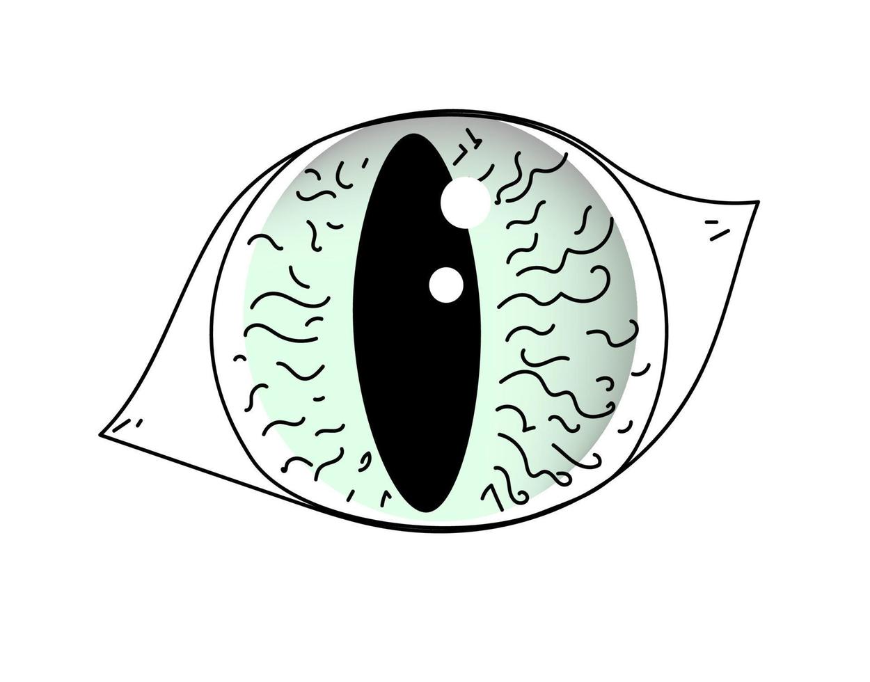 ojo de gato vector doodle dibujado a mano ilustración