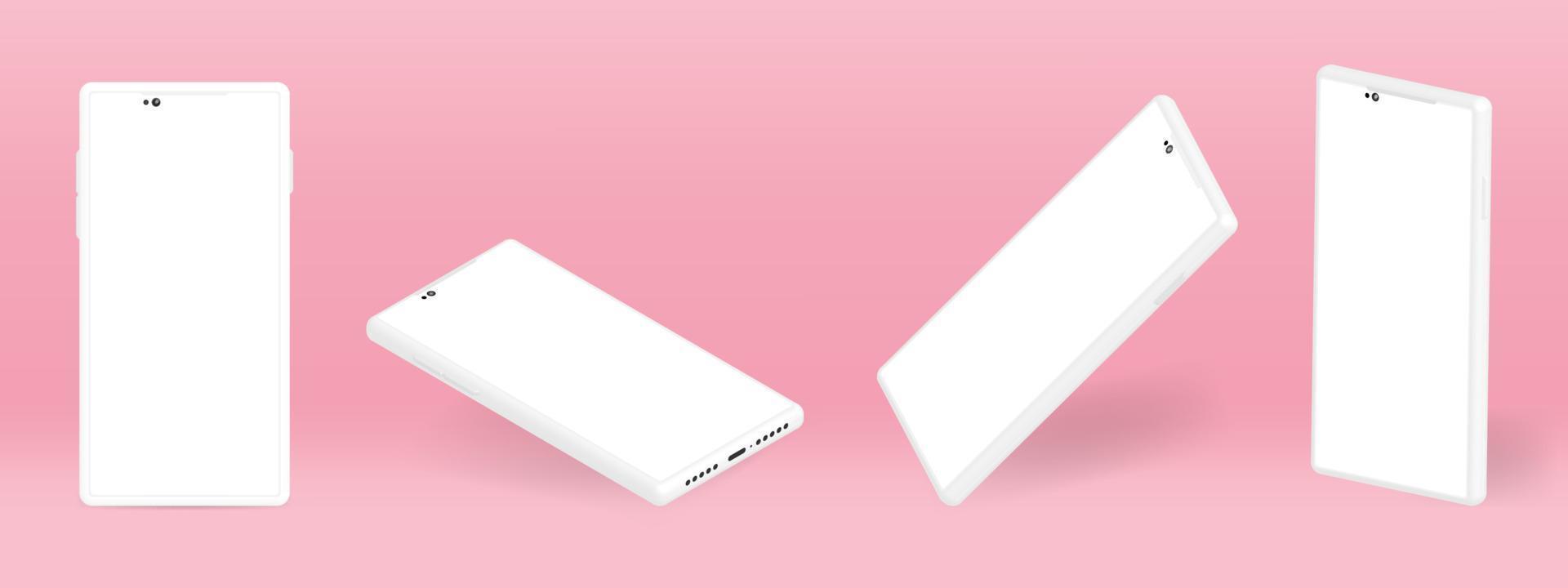 conjunto de blanco teléfonos inteligentes vector Bosquejo