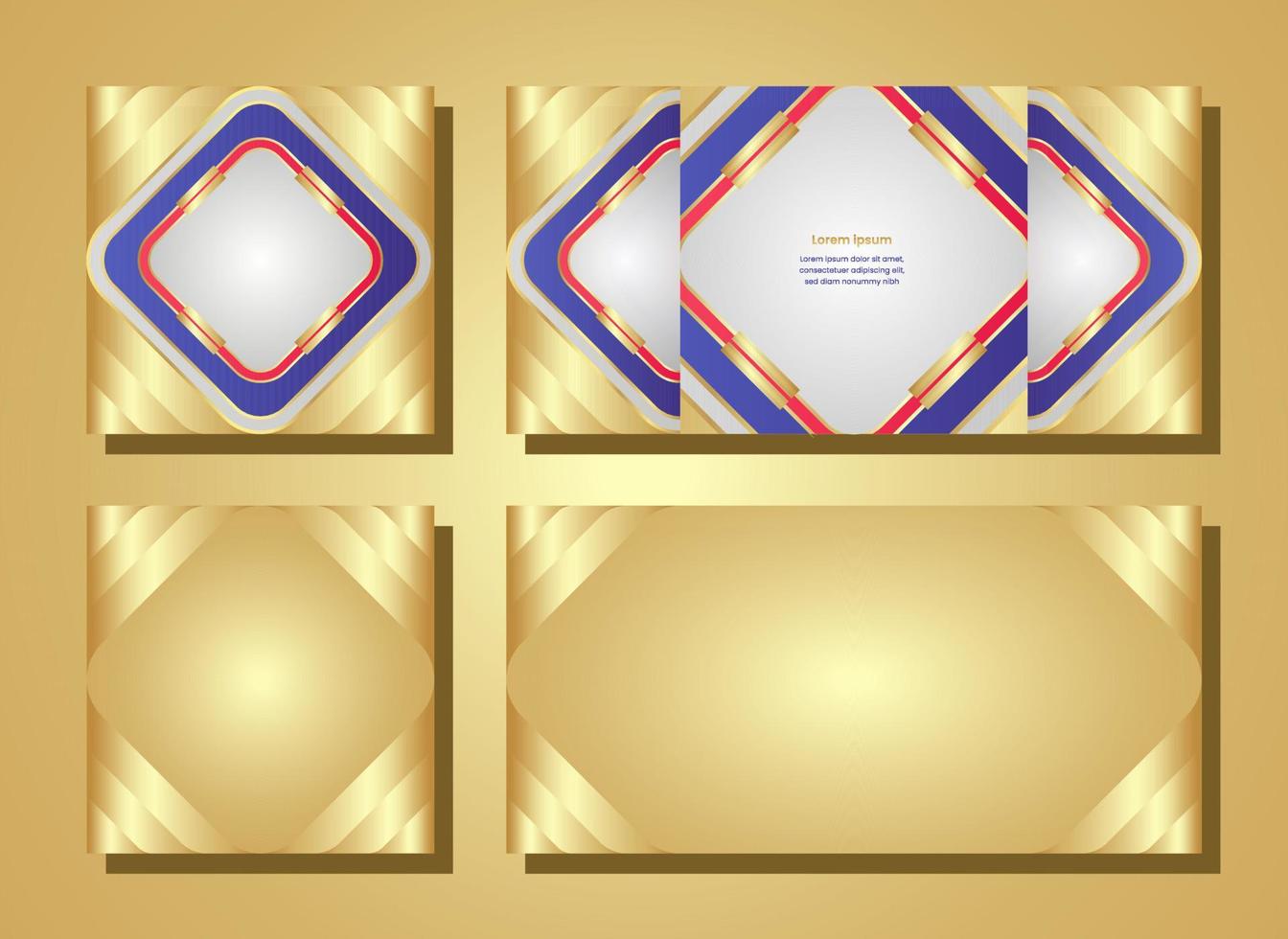 set of business card templates. Luxury background with golden and red. social media post and web internet ads. eps10 vector