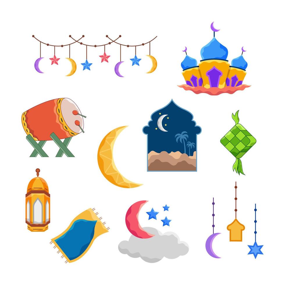 ramadan islamic arabic event doodle element decorative clip art vector