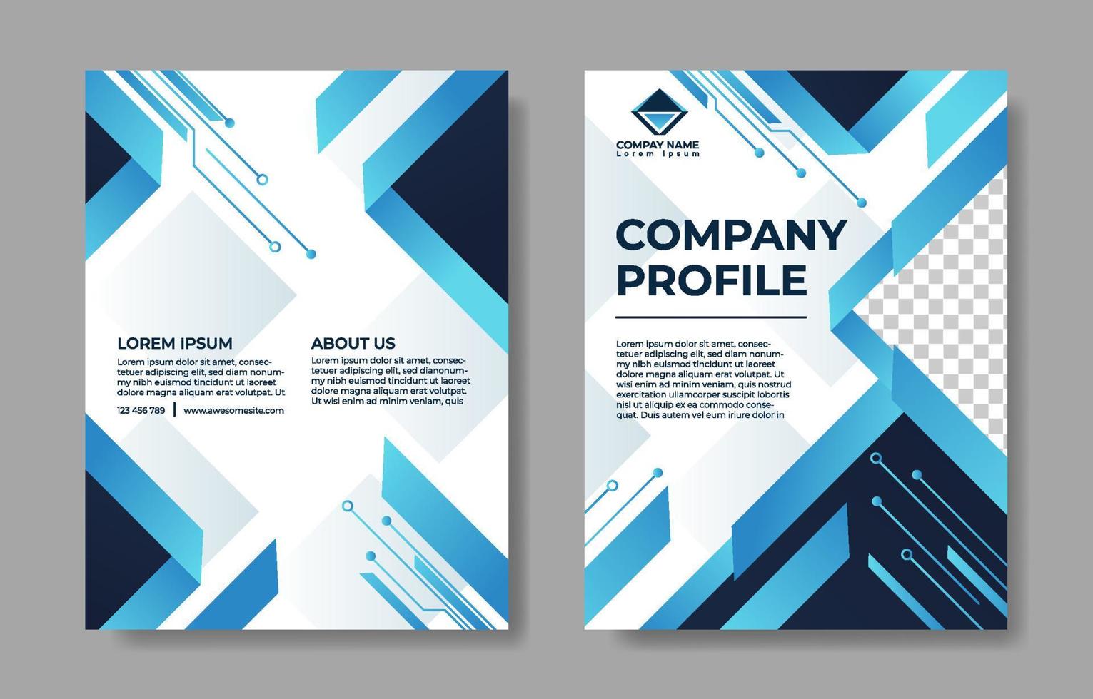 Technology Company Profile Template vector