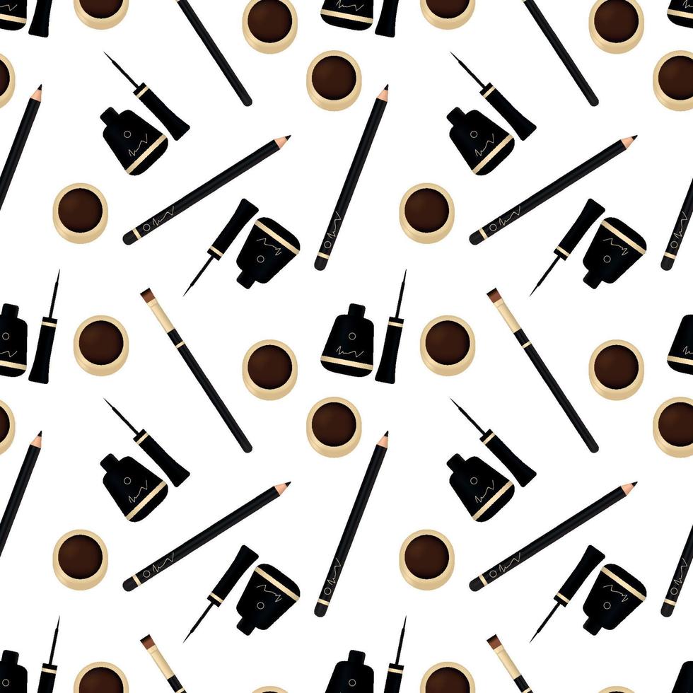 Vector seamless pattern cosmetics, realism.