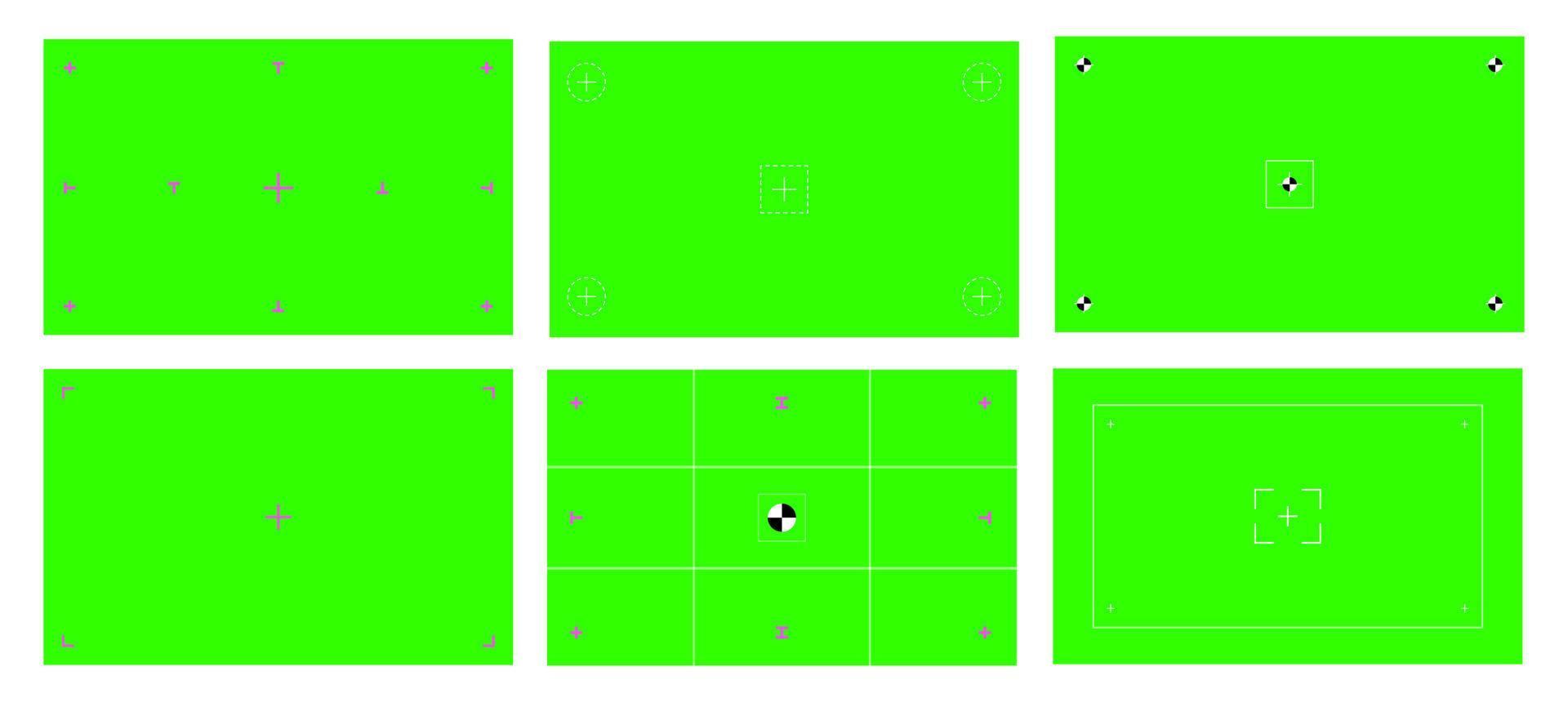 Green colored chroma key background screen flat style design vector illustration set.