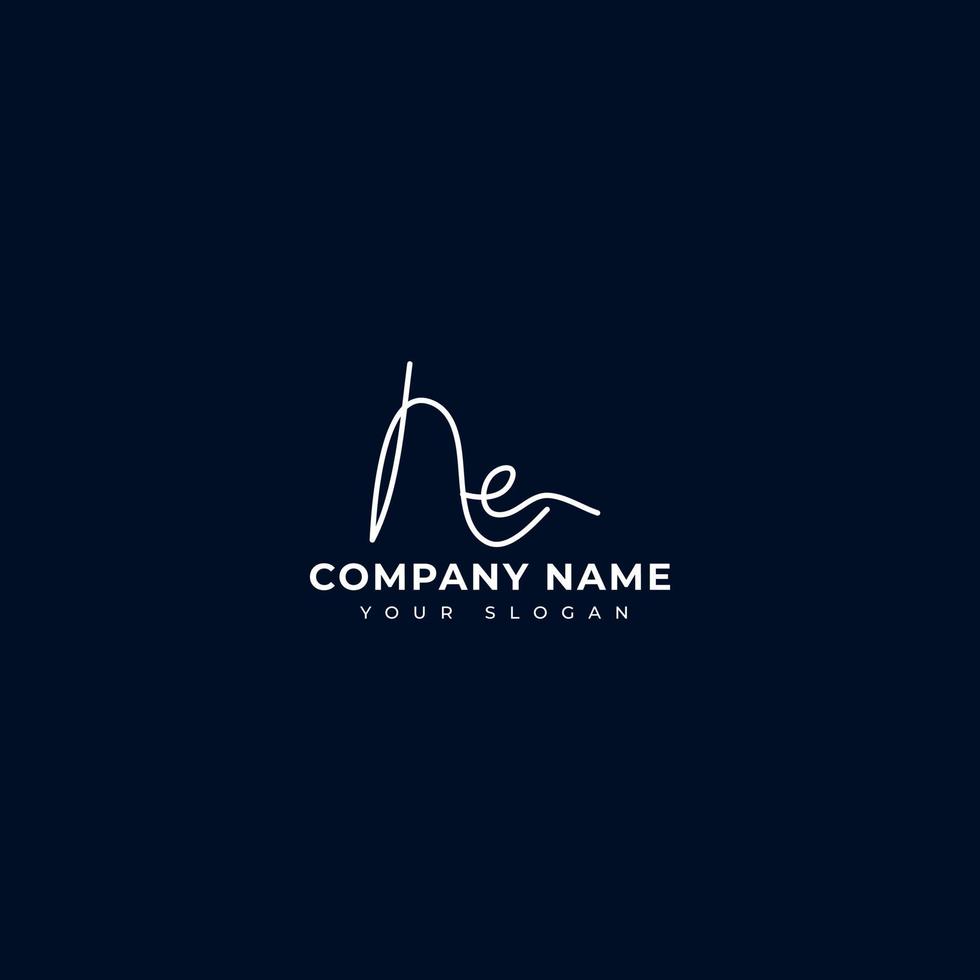 Ne Initial signature logo vector design