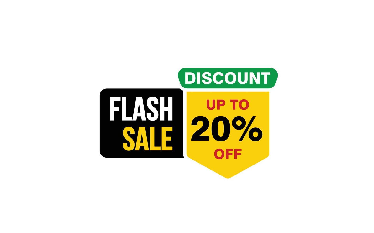 20 Percent FLASH SALE offer, clearance, promotion banner layout with sticker style. vector