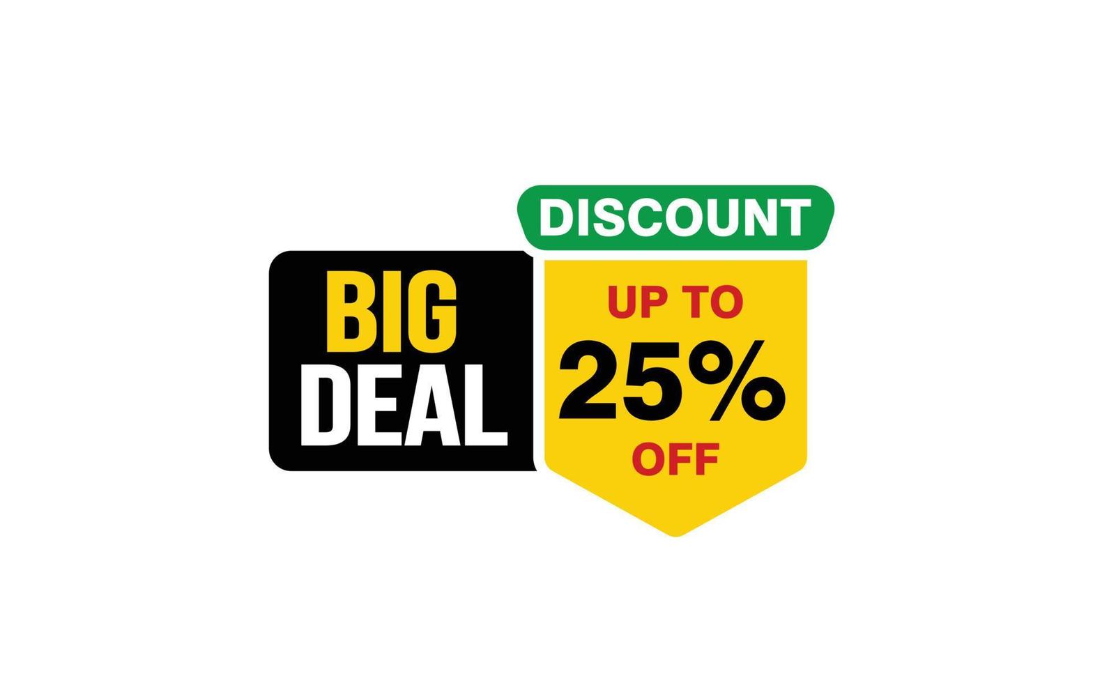 25 Percent BIG DEAL offer, clearance, promotion banner layout with sticker style. vector