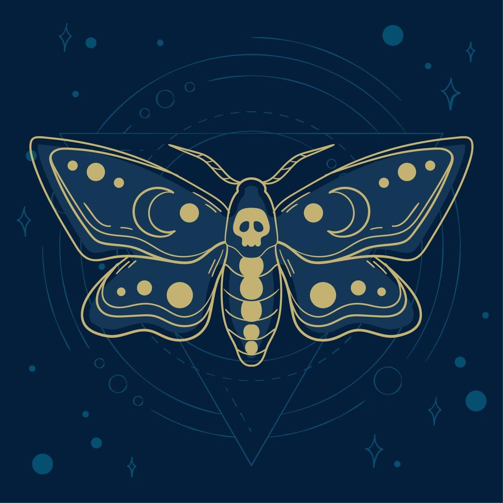 mariposa con astrología símbolos vector