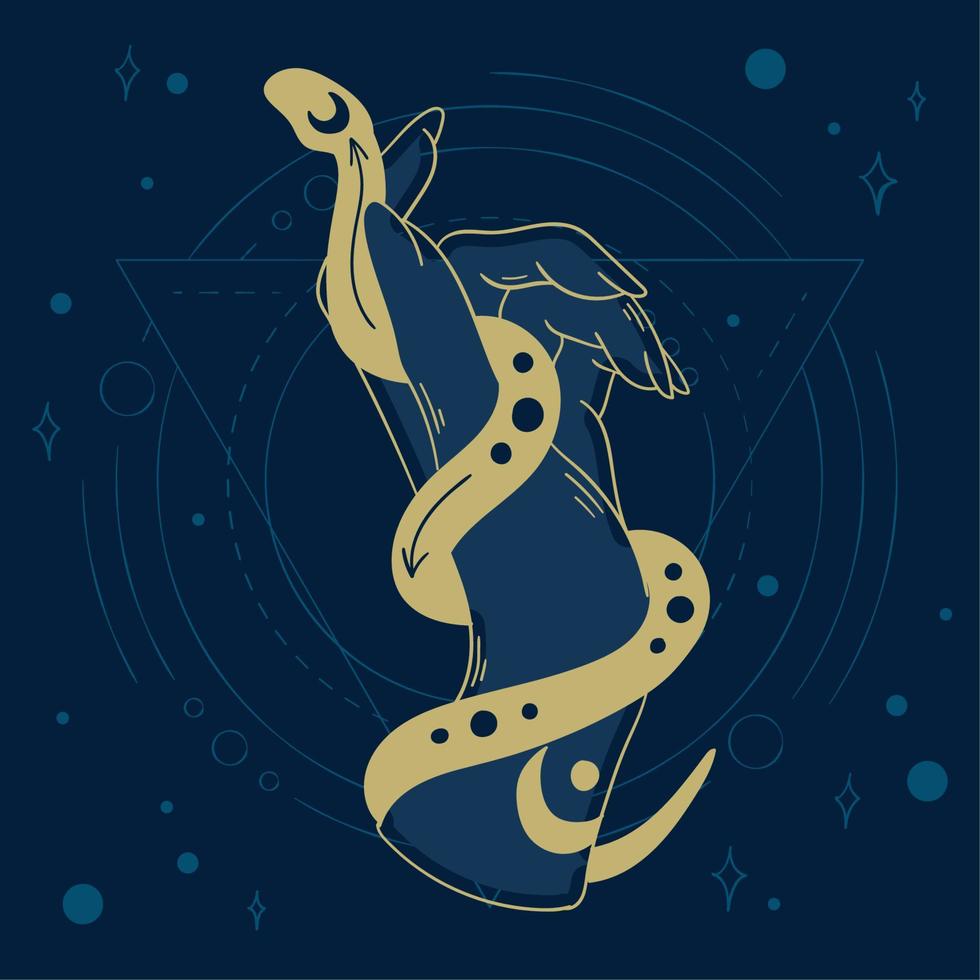 Hand holding a snake Esoterism icon Vector