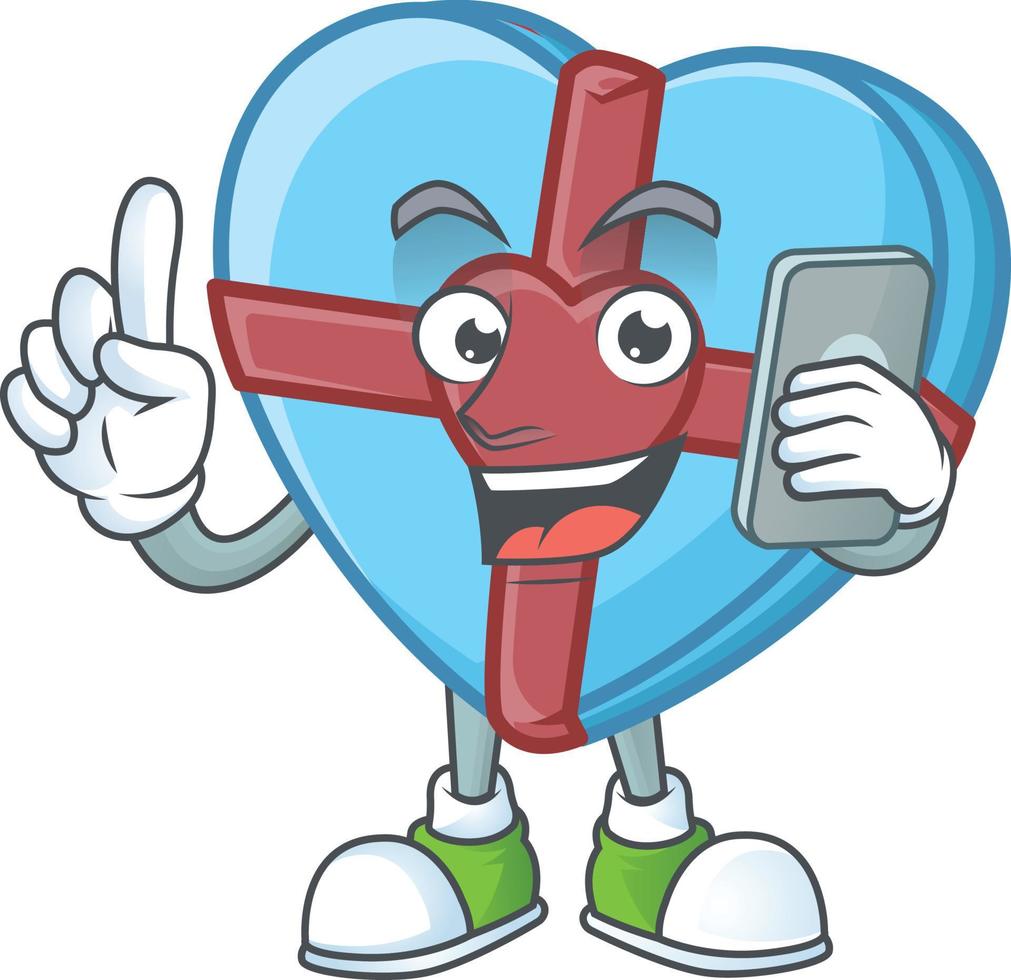 Love gift blue cartoon character style vector