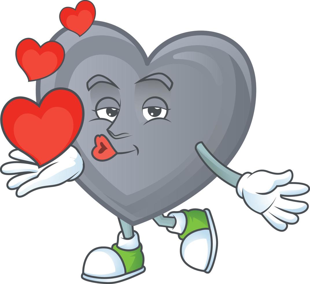 Grey love cartoon character style vector