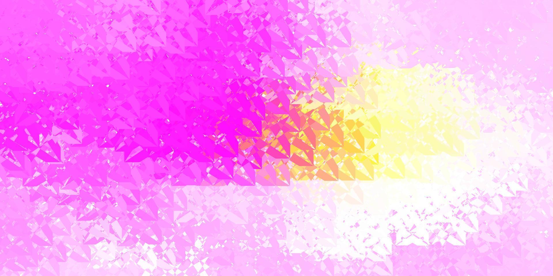 textura de vector de color rosa oscuro, amarillo con triángulos al azar.