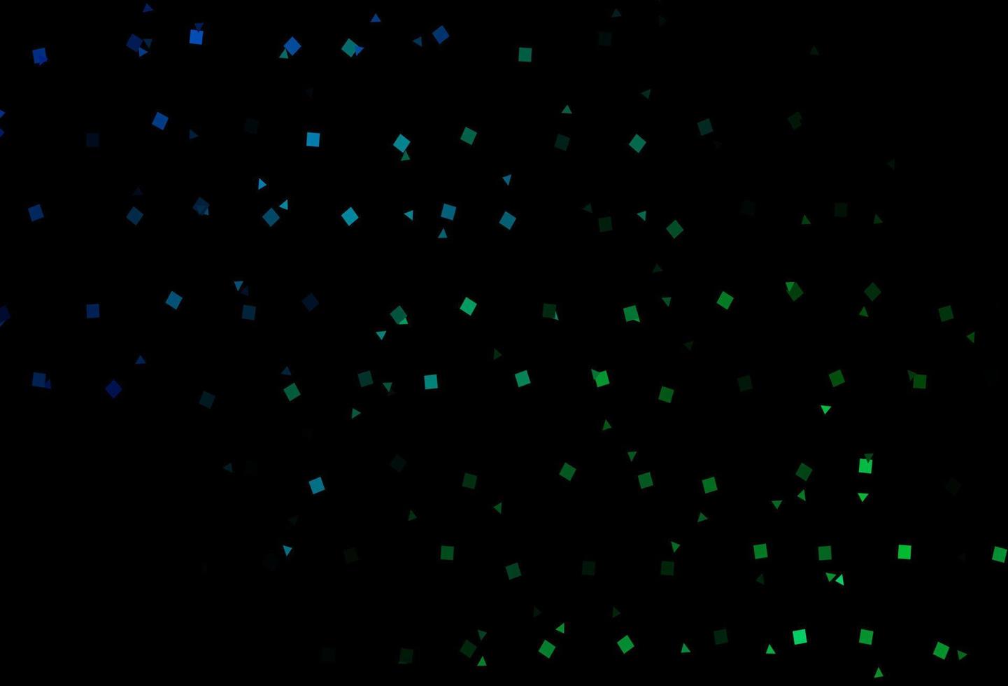 Dark Blue, Green vector background with triangles, circles, cubes.
