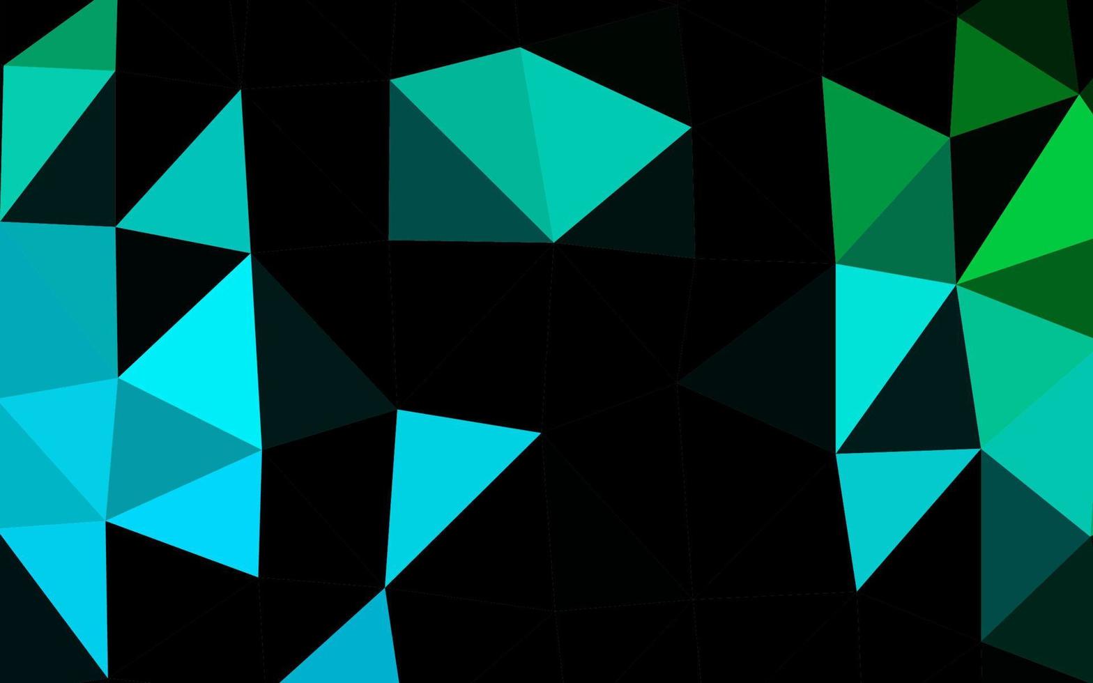 Dark Blue, Green vector shining triangular pattern.