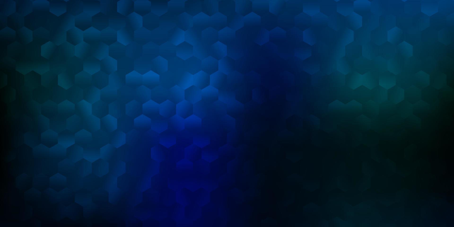 Fondo de vector azul oscuro, verde con formas hexagonales.