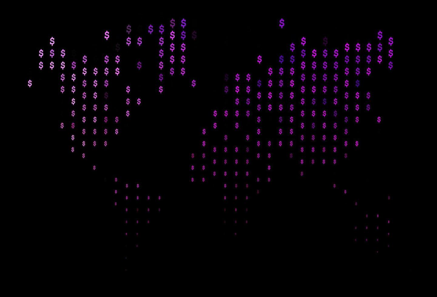 Dark Purple vector texture with financial symbols.