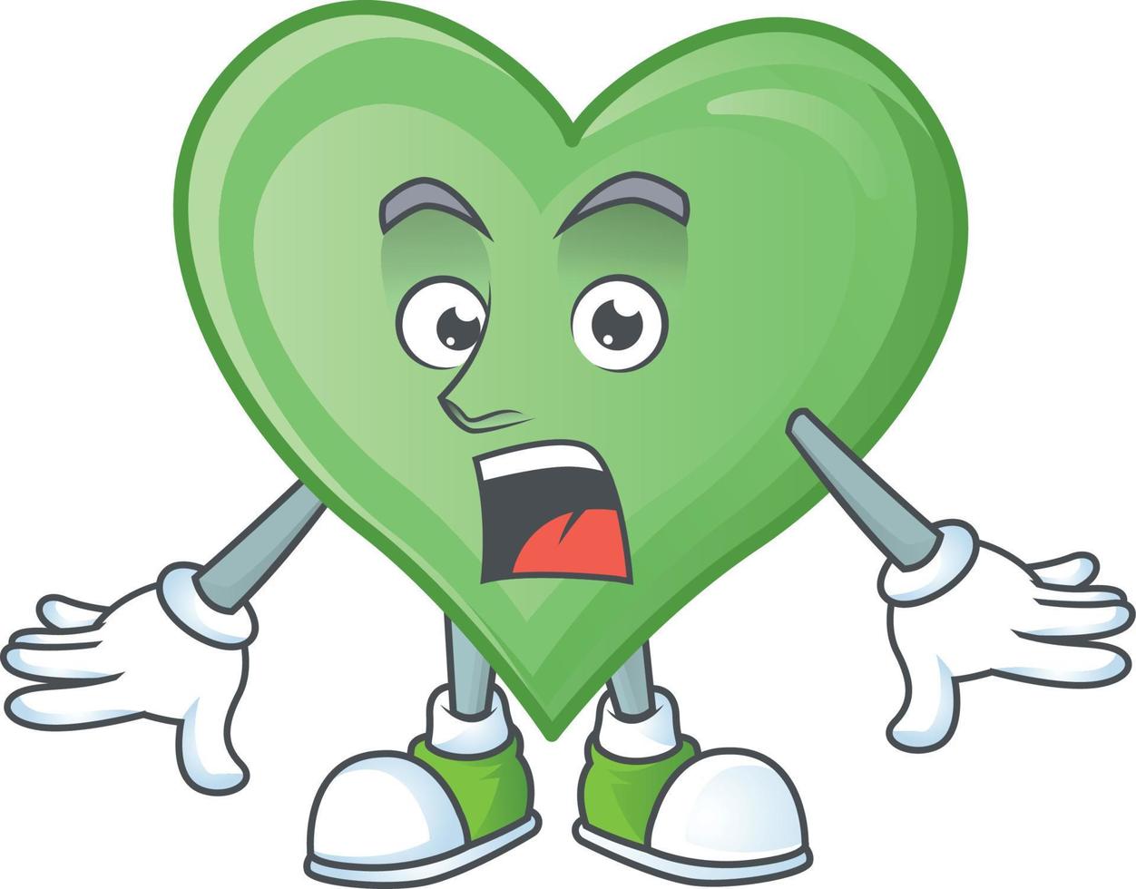 Green love cartoon character style vector