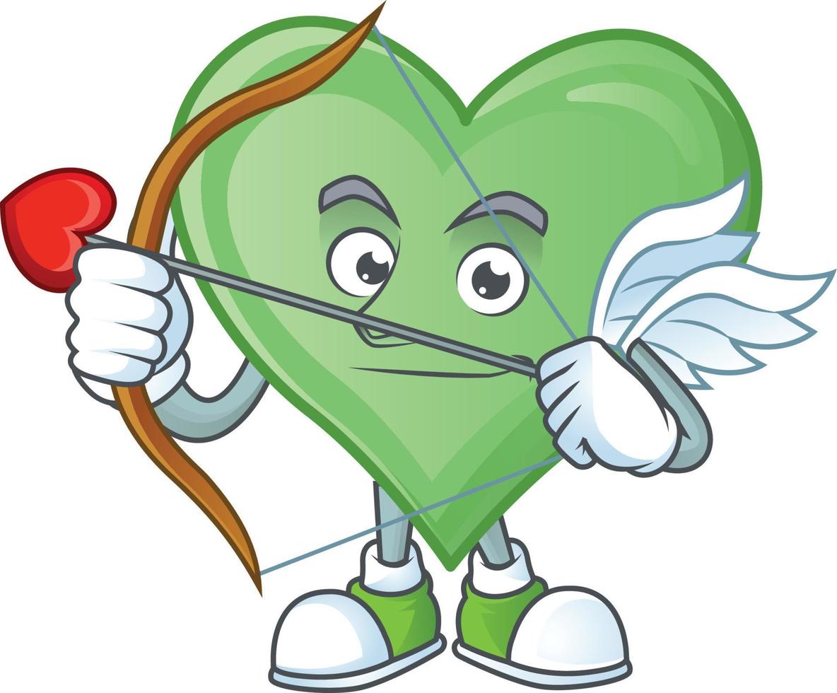 Green love cartoon character style vector