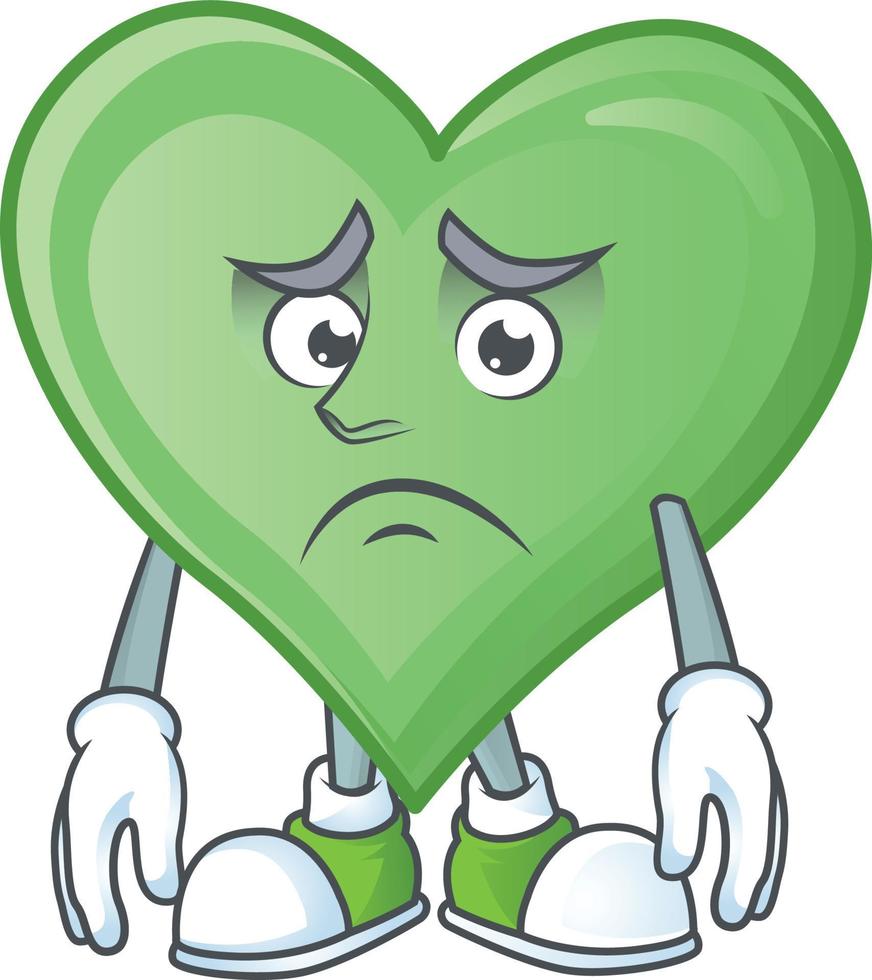 Green love cartoon character style vector