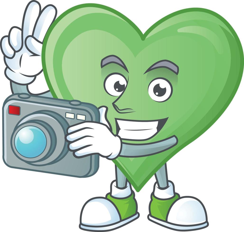 Green love cartoon character style vector