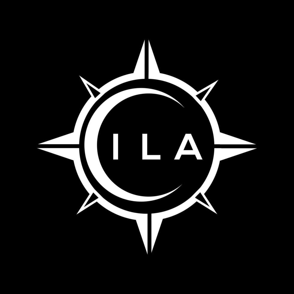 ILA abstract technology circle setting logo design on black background. ILA creative initials letter logo. vector