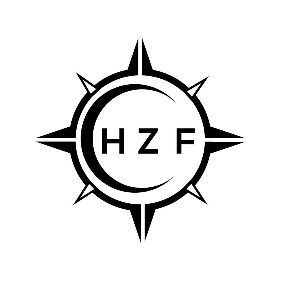 hzf resumen tecnología circulo ajuste logo diseño en blanco antecedentes. hzf creativo iniciales letra logo. vector