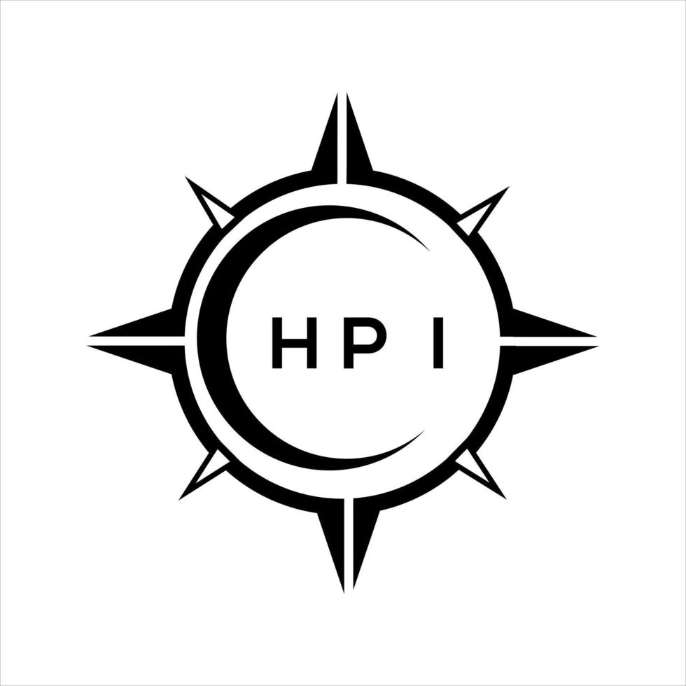 HPI resumen tecnología circulo ajuste logo diseño en blanco antecedentes. HPI creativo iniciales letra logo. vector