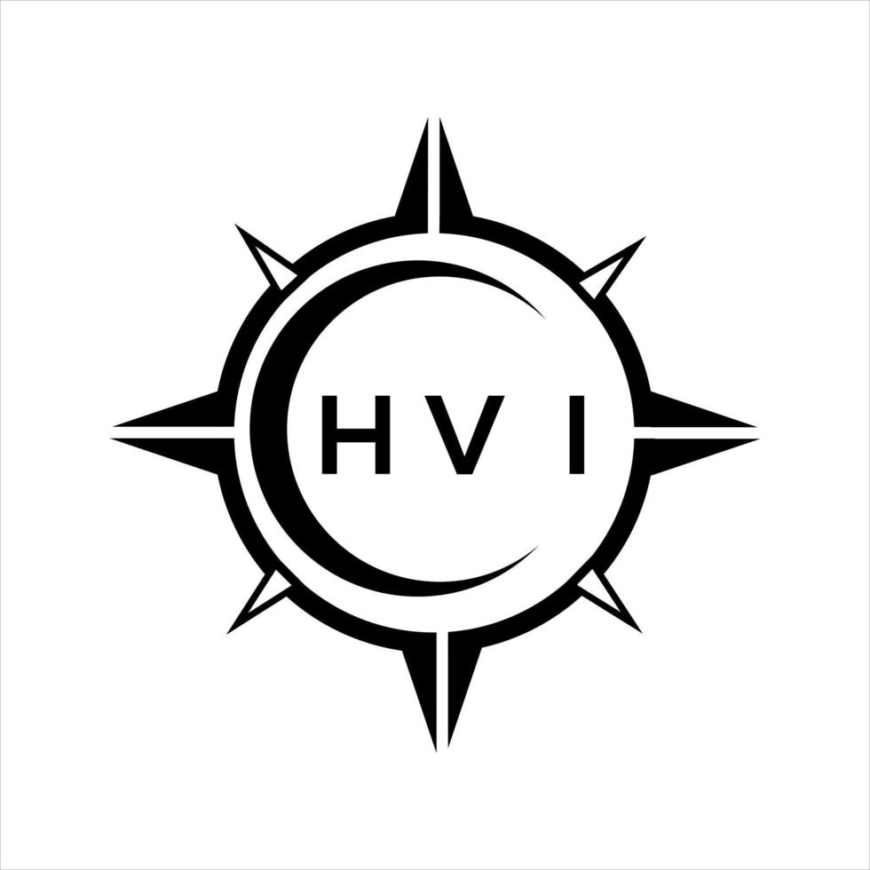 hvi resumen tecnología circulo ajuste logo diseño en blanco antecedentes. hvi creativo iniciales letra logo. vector