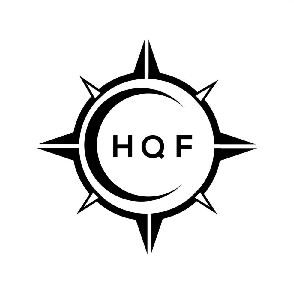 hqf resumen tecnología circulo ajuste logo diseño en blanco antecedentes. hqf creativo iniciales letra logo. vector