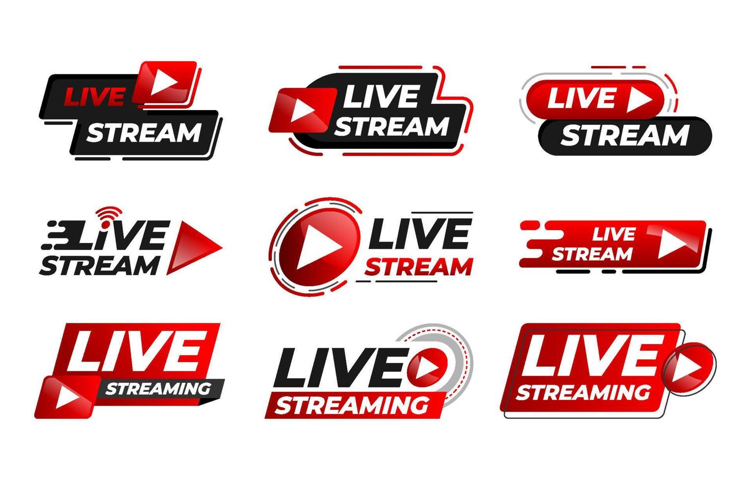 Live Streaming Badge Set vector