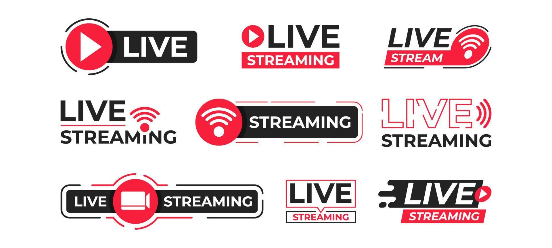 General Live Streaming Logo Design Set vector