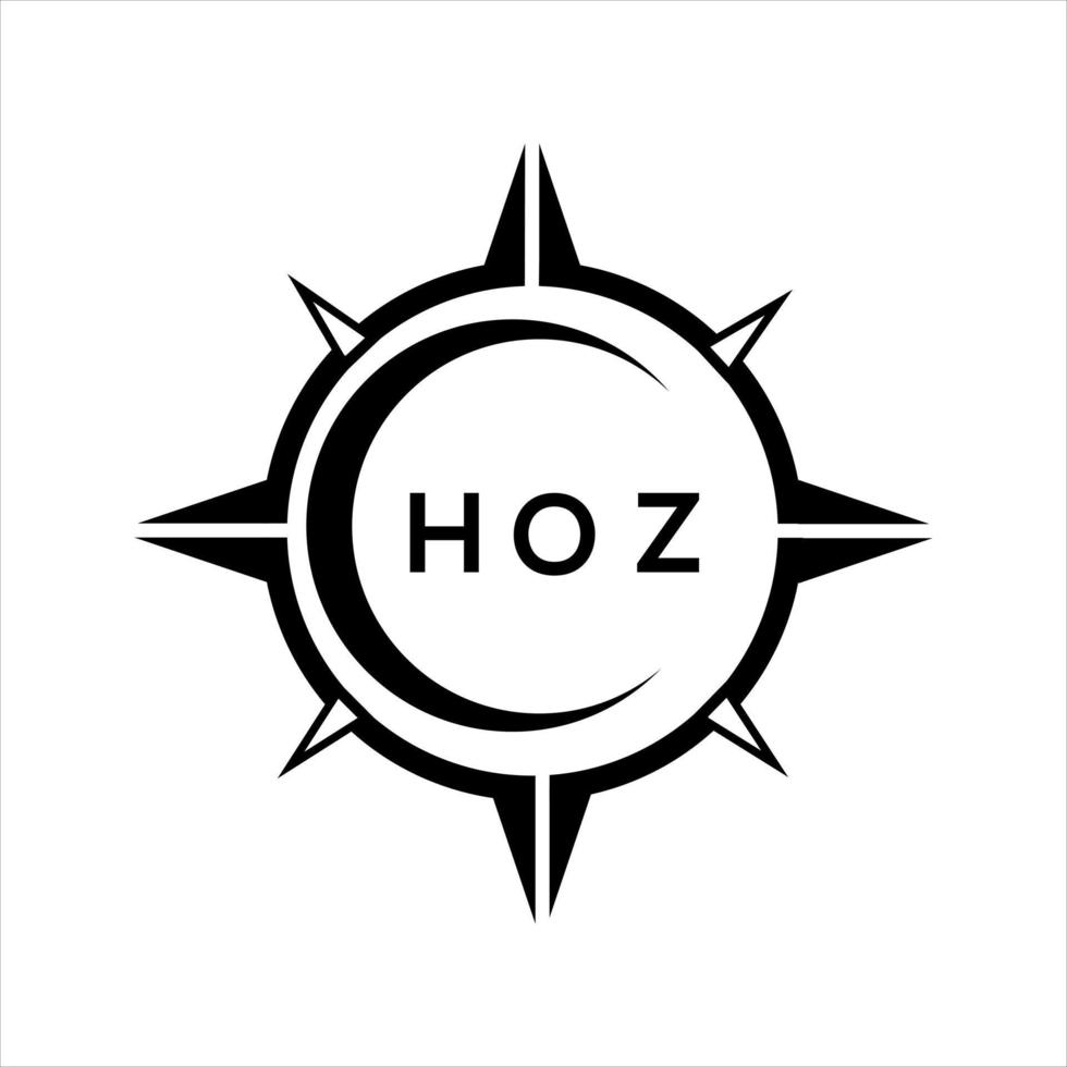 HOZ abstract technology circle setting logo design on white background. HOZ creative initials letter logo. vector