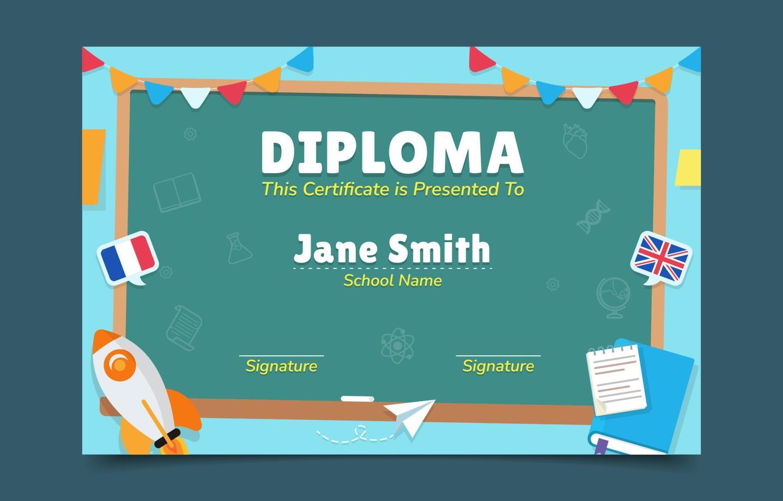 Children Fun Education Certificate vector