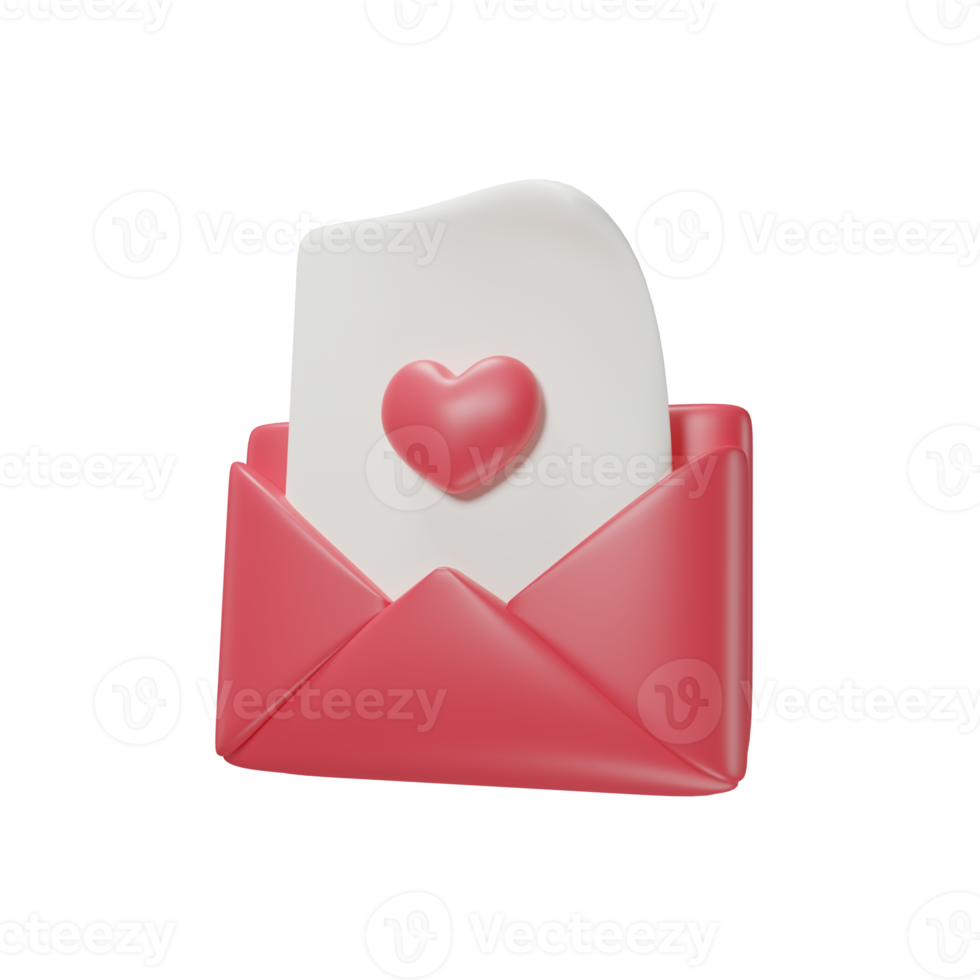 amor letra icono 3d hacer ilustración para San Valentín día. png