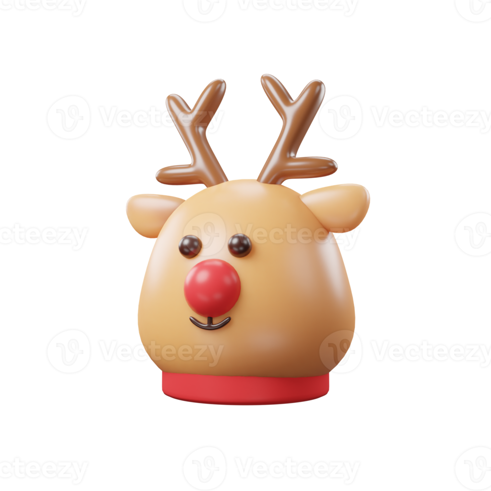 reindeer christmas icon 3d png