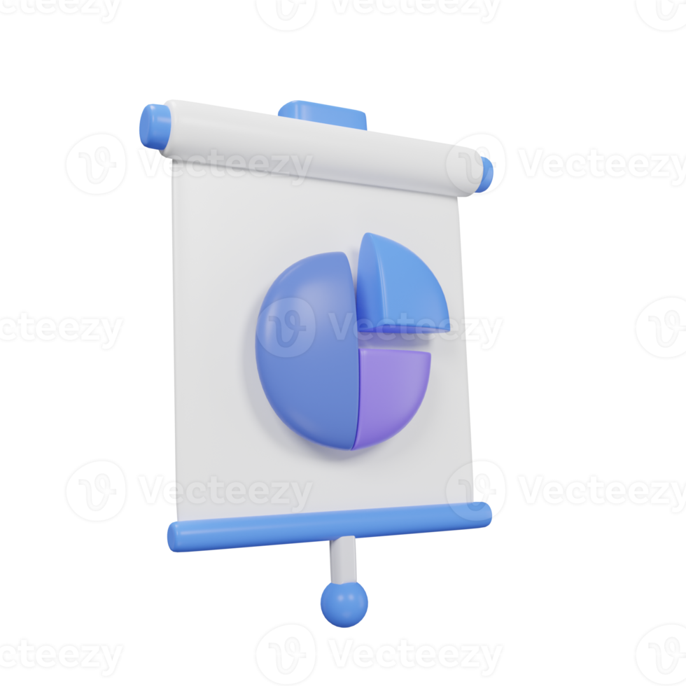 presentation pie chart for business with minimal style 3d rendering. png