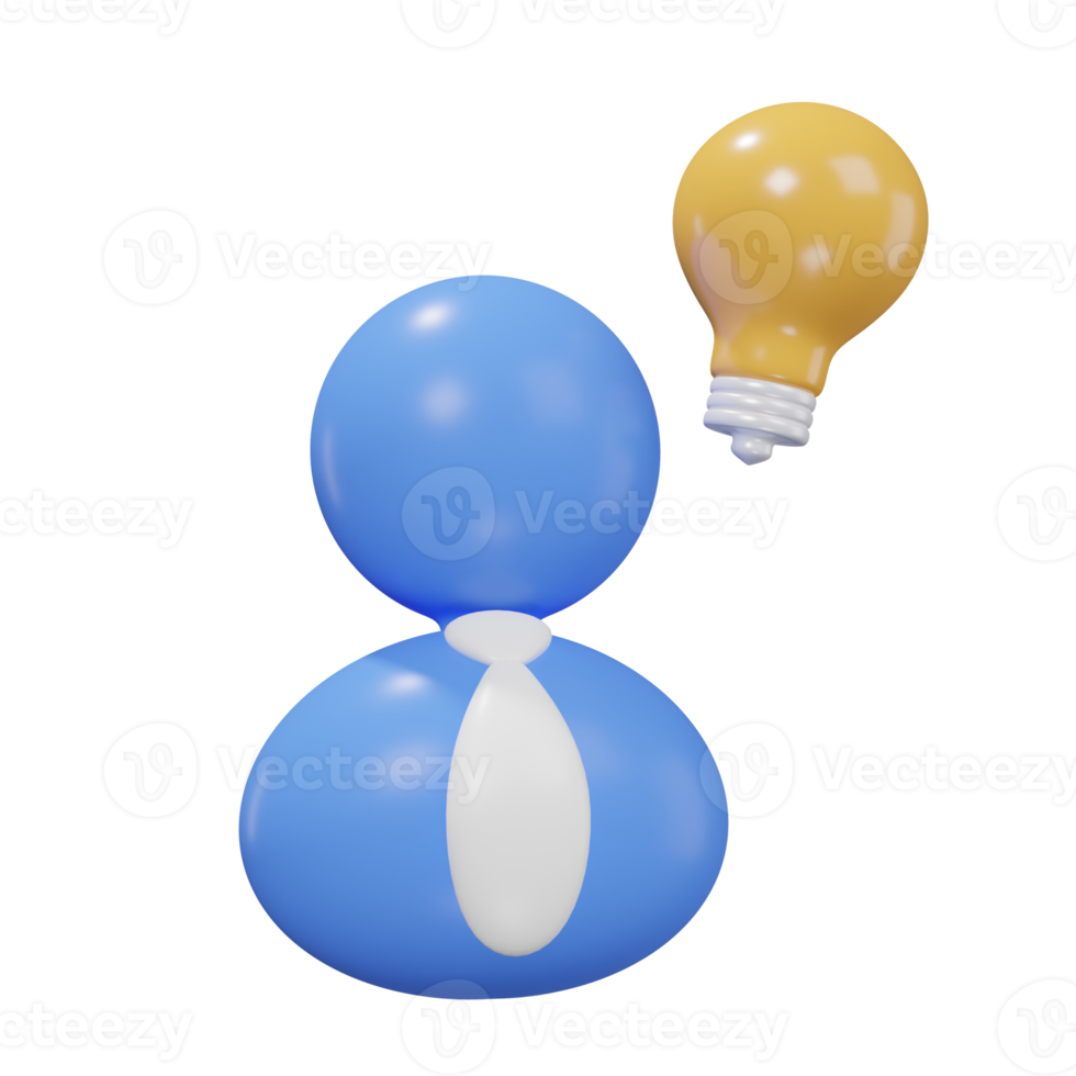 light bulb idea for business with minimal style 3d rendering. png